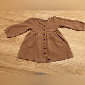 Colored Organics Waffle Knit Button Down Dress 4T